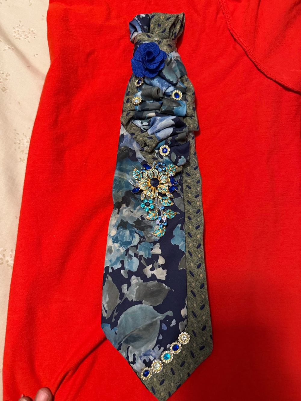 Embellished Floral Blue Statement Headband